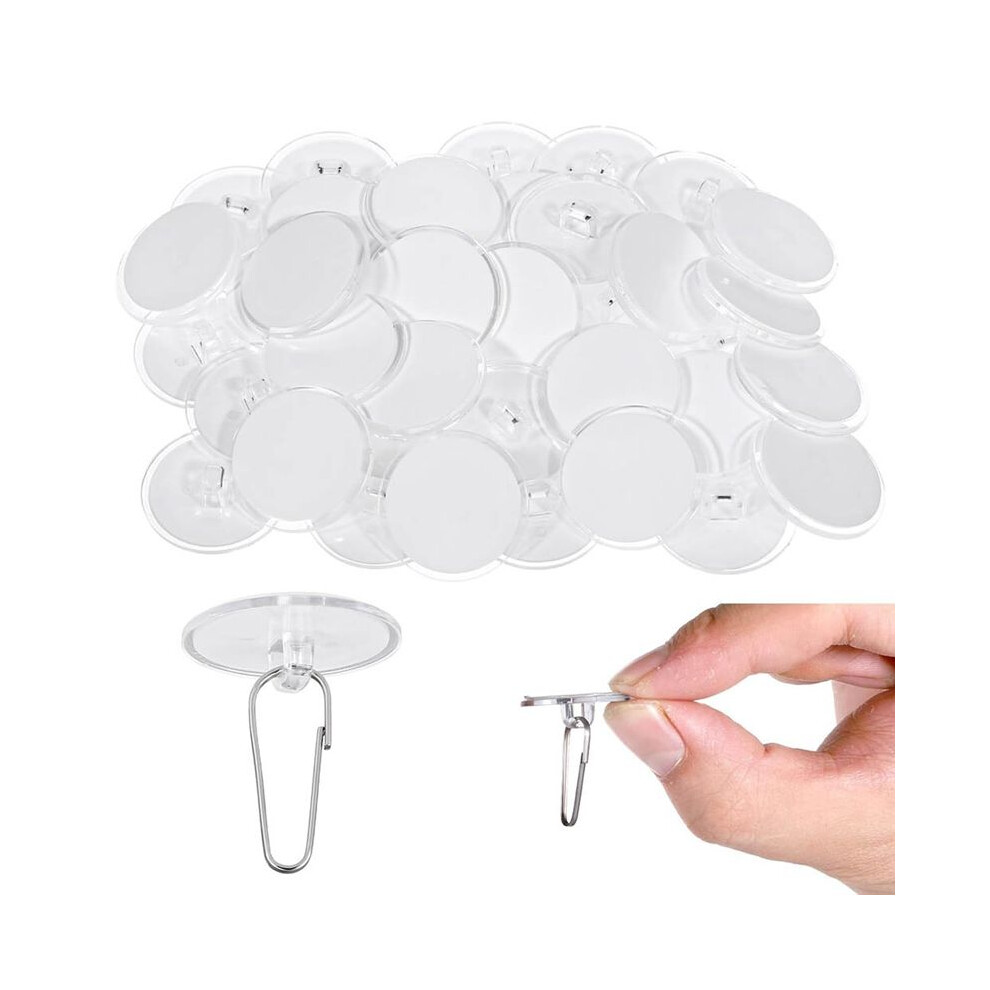 50 Pcs Clear Adhesive Hooks, Adhesive Ceiling Hooks For Hanging Damage-Free Birthday Hook No-Drill Sticky Ceiling Hook 6031329096607