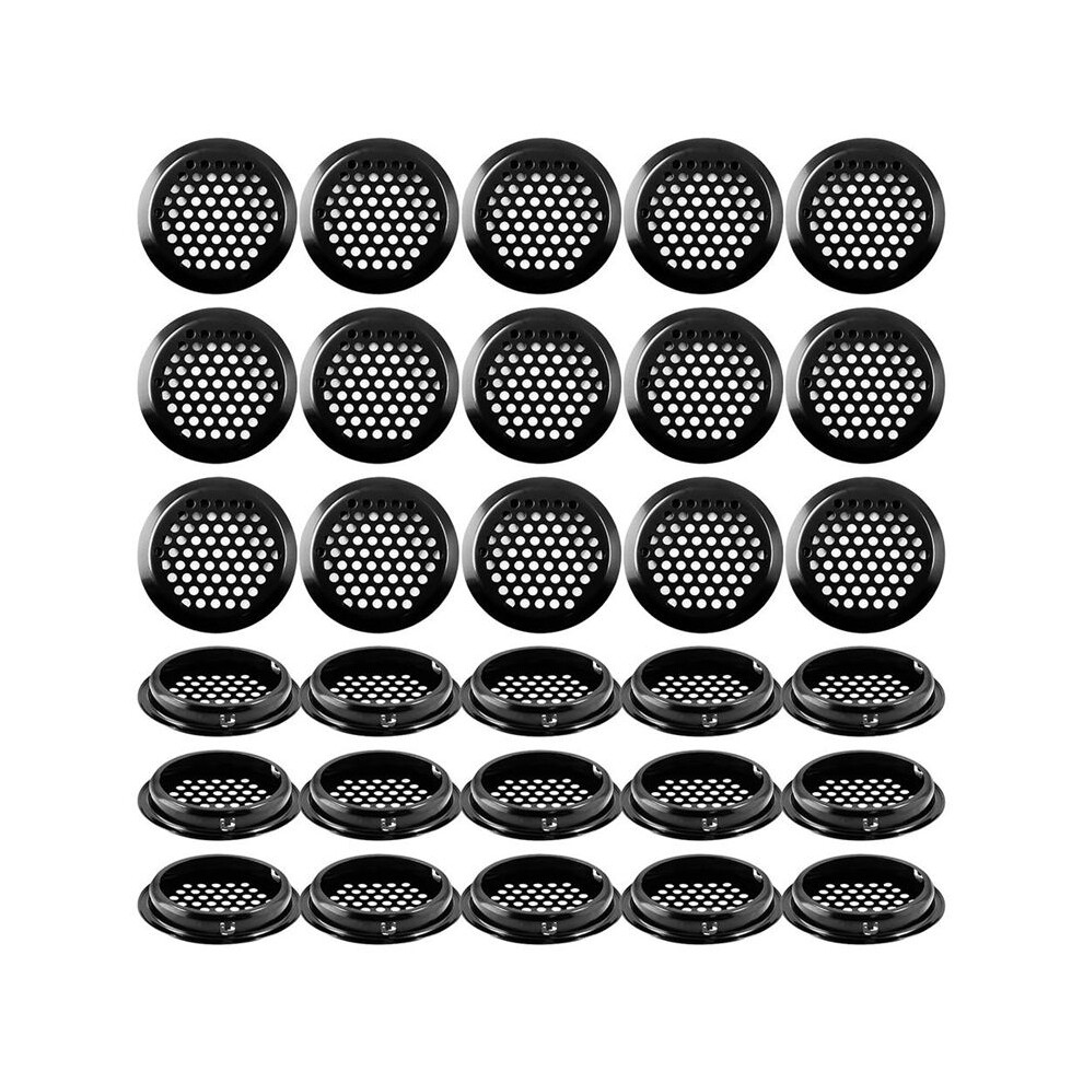 30Pcs 2Inch Soffit Vents Round Air Vents Stainless Steel Ventilation Mesh Hole Louver For Kitchen Shoes Bathroom Cabinet 4713089268327