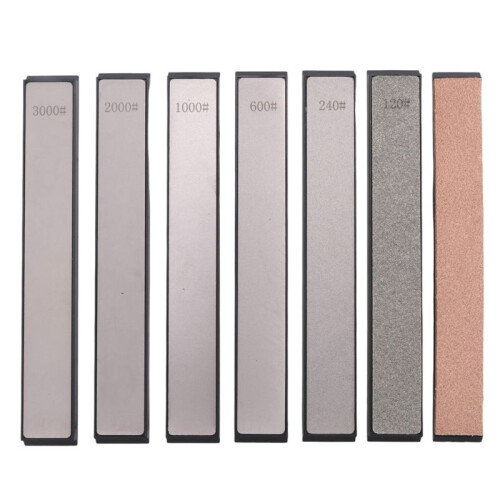 Diamond Sharpening Stone,6 Whetstone-120/240/600/1000/2000/3000,1 Strop,1 Polishing Paste for Fix-Angled Knife Sharpener 2