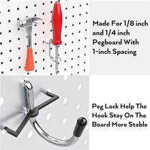 278PCS Peg Board Accessories Peg Board Hooks Set for Organizing Various Tools, 1/8 and 1/4 InchHanging Hooks
