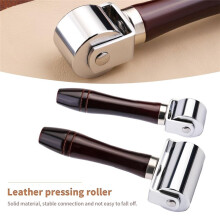 26Mm + 60Mm Lederen Persrandrol, Houten Handvat Lederen Rollende Ambachtelijke Roller, Naadroller voor Leer
