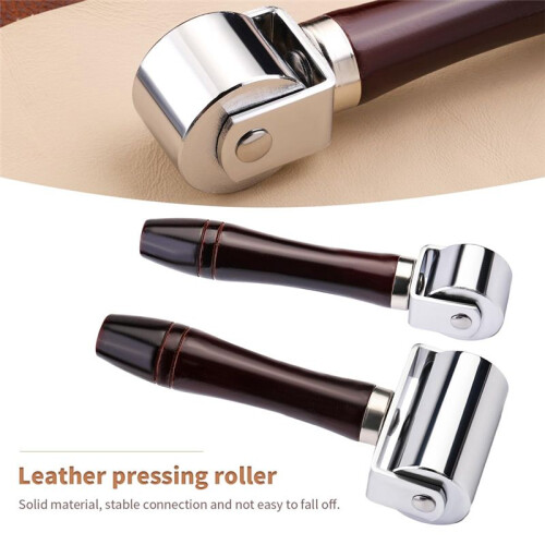 26mm+60mm Leather Press  Roller, Wooden Handle Leather Rolling  Roller, Seam Roller for Leather