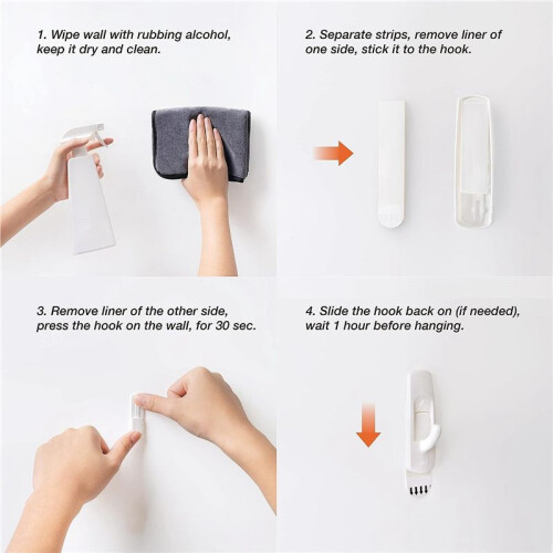 18 Hooks+24 Strips, Medium Utility Hooks, Organize Damage-Free Hanging Hooks Heavy Duty with Adhesive Strips 1