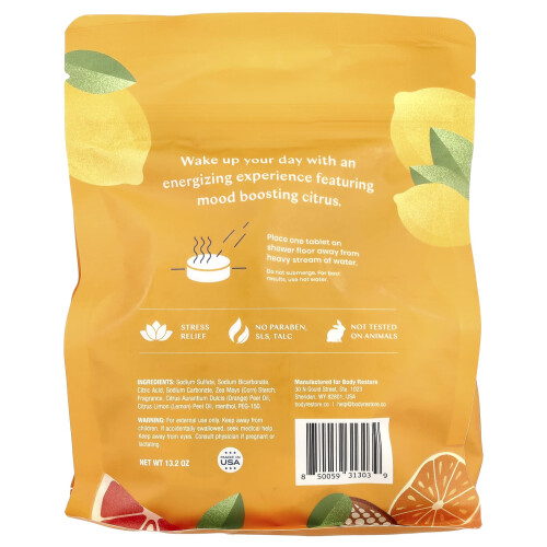 Body Restore, Suihkulämmitin, Sitrus, 15 Tabletti, 13.2 oz 1