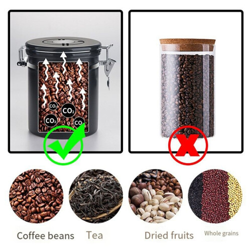 1800ml Koffiebus Luchtdichte Containers Keukenvoedselbewaarcontainer met Datumtracker en Schep 2