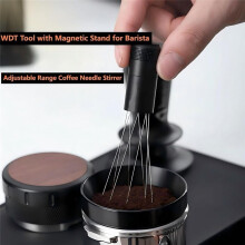 Coffee Stirrer Needle with Base Magnetic Adjustable Needle Stirrer Coffee Powder Hand Tamper Distributor