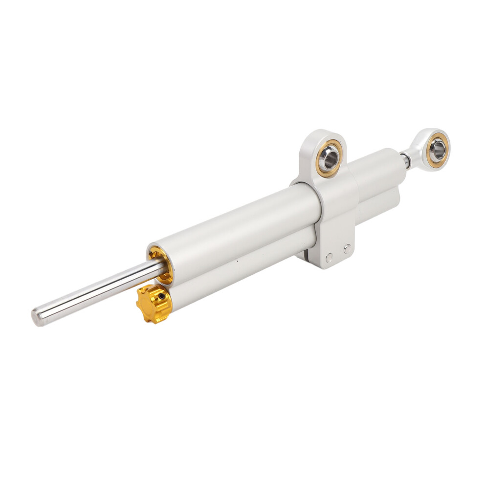 Adjustable Motorcycle Steering Damper Stabilizer For Bikes Over 600Cc Silver 7891385127443