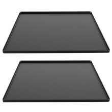 Refrigerator Floor Protector, Fridge Silicone Mat,Fridge Under Mat,Laundry Guard for Washer & Dryer,Drip Tray Black