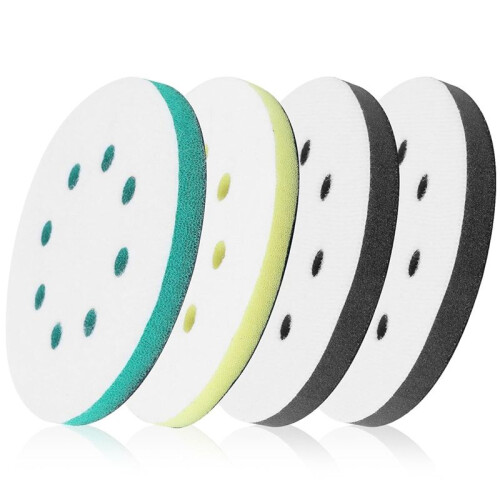 Pacote com 4 Almofadas de Lixa de Espuma para Lixadeira Orbital, Lixadeira Orbital de 5 Polegadas e 8 Furos, Almofada de Espuma Surfprep