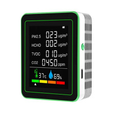 Total WiFi Air Quality Sensor Guard Multifunction CO2/TVOC/HCHO/PM2.5/ Temperature/Humidity White