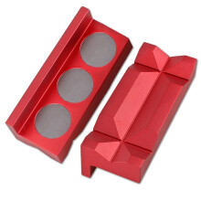 4Inch Vise Jaw Pads Magnetic Aluminum Vise Jaw Caps Reversible Pipe Vise Multipurpose Vise Protection Inserts 2Pcs Red