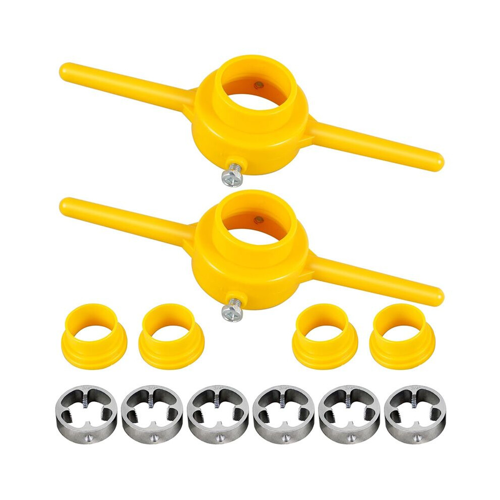 12Pcs Pvc Thread Maker Tool, Pipe Threader Plumbing Tool Kit Reusable Round Pvc Pipe Threader Set+1/2In,3/4In,1In Dies 4713933455514
