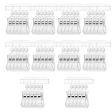 50 PCS ,Sign Holder Clamp Clear, Price Sign Clip Rotatable Food Signs Holder Stand, Double Display Tag Clips