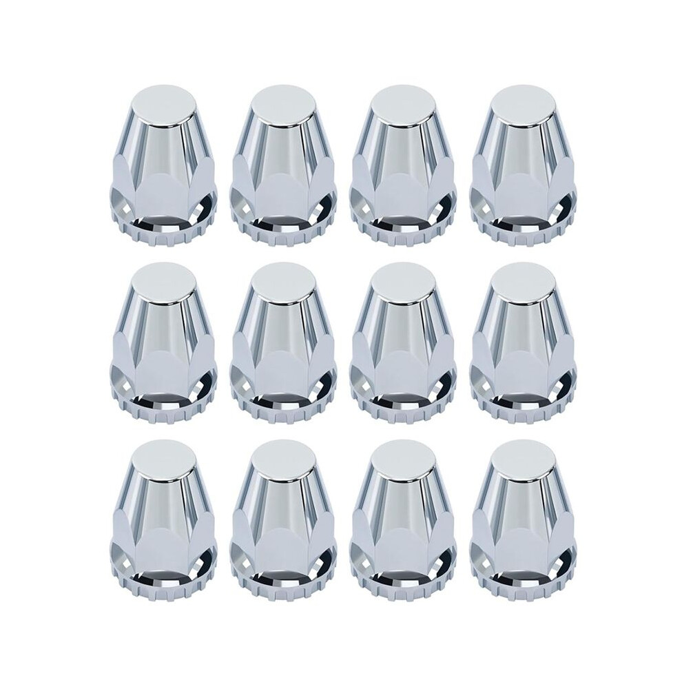 12Pcs Lug Nut Covers Kit,33Mm Abs Chrome Screw- Hub Lug Nut Caps For Semi Truck Trailer Passenger Car 4712478083053