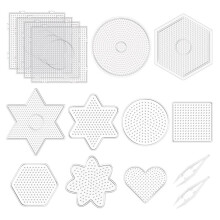 15 Piezas Tableros Perforados Cuentas de Fusible 5Mm,Tableros Cuentas de Fusibles PláStico,Kits de Tableros Perforados Transparentes