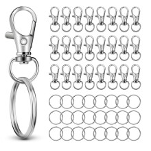 50 Stück in 25 Sets, Drehbare Karabinerverschlüsse Aus Metall, Karabinerhaken und Stabile Schlüsselringe, für Schlüsselanhänger-Bastelset A