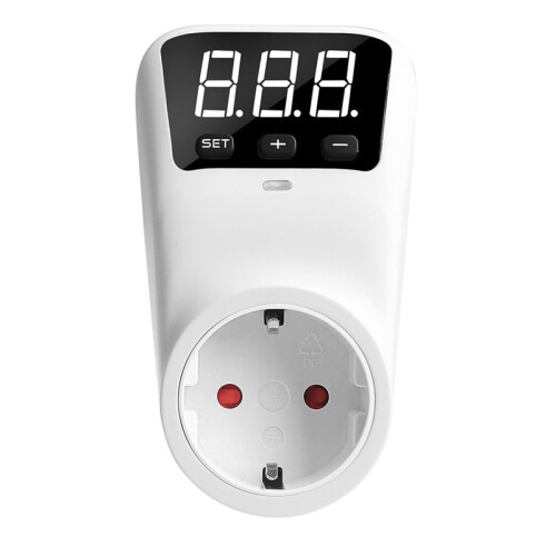 Voltage Protector Socket AC230V Adjustable Power Surge Protector Socket Voltage Safe Refrigerator Protect EU Plug