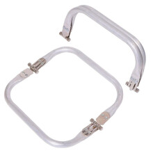 2 Stück 6 Zoll Metall-Geldbörsenrahmen, Rechteckige Tasche, Kussverschluss, U-Förmiger Taschengriff, Bogenrahmen, Interne Rohrbeschläge