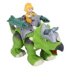 Giocattolo interattivo dinosauro verde con spruzzatore, suono e luci, 26cm