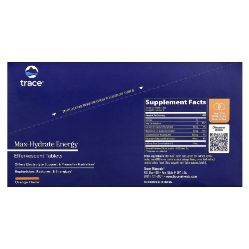 Trace Minerals Æ, TM Sport, Max-Hydrate Ενέργειας Εύφλεκτες Tablets, Πορτοκάλι, 8 Τυμπάνια, 10 Tablets Each 2