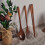 Wooden Flatware Set, Wooden Portable Set Spoon Fork Chopsticks Tableware Dinnerware with Khaki Twining Thread 4