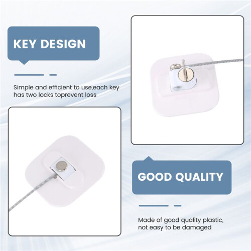 Refrigerator Lock,  Fridge Lock with Key for Adults, Lock for a Fridge, Cabinet Door(White 2Pack) 2
