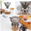 2X pour Over Coffee Dripper Reusable Drip Cone Coffee Filter Portable pour Over Coffee Maker Home Office Camping 3