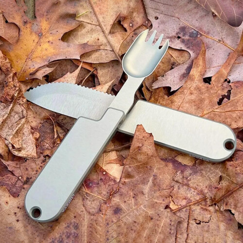 (1 Set) Set Ustensiles Camping Léger Couteau Fourchette 1
