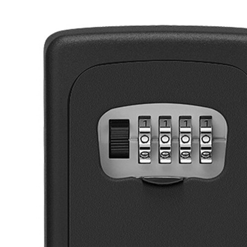 Wall Mount Key Lock Box,4 Position Outdoor Combination Lock Box, House Keys, Key Safe Secure Storage Lock Box,Black