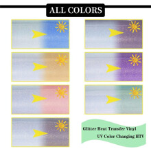 7PCS UV Color Shifting Heat Transfer Vinyl 7 Sheet Flash Color Shifting Heat Transfer Film