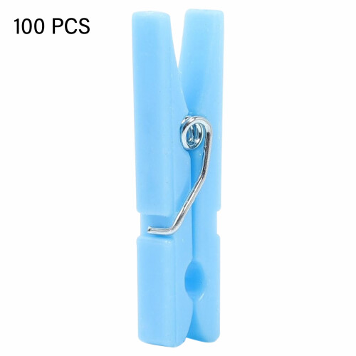 (Blue) 50PCS Plastic Photo Clips, Solid Color Card Making Clips 1