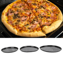 Set di 3 Teglie per Pizza in Acciaio al Carbonio – Cerchi da 12,6", 11,0", 9,4"