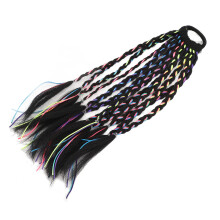 2 pezzi di extension colorate per capelli intrecciati con elastici