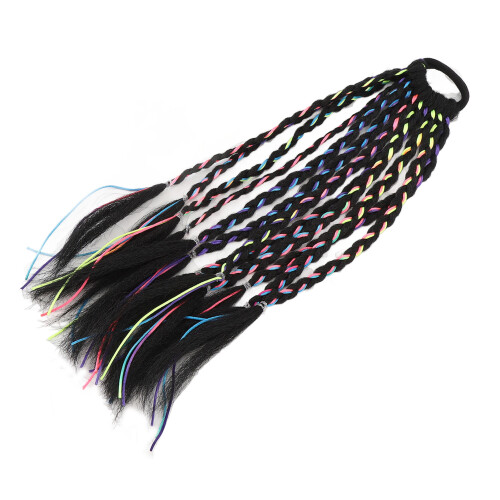 2 pezzi di extension colorate per capelli intrecciati con elastici