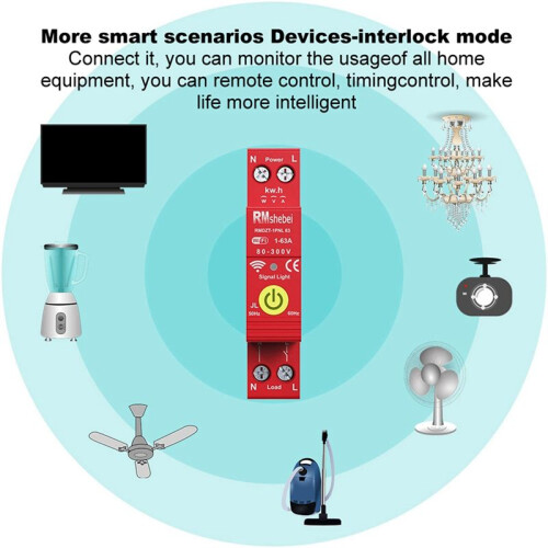 Tuya WiFi Intelligent Circuit Breaker Automatic Reclosing  Timer APP Control Compatible with Alexa 2