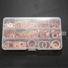 280pcs Professional Assorted Copper Washer Gasket Set Flat Seal Assortment Kit M5-M20 with Box For Hardware Accessories