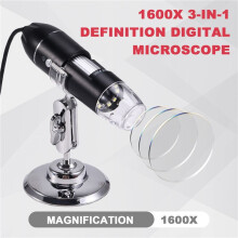 1600X 3-in-1 High-Definition Digital Microscope LED Portable Connect for Android Pc Computer Children'S Teaching