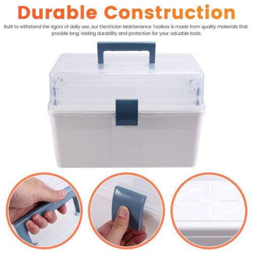 Portable Multifunctional Tool Box Hardware Storage Large Capacity Electrician Maintenance Toolbox Hardware Sorting Box 2