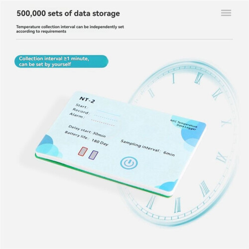NFC Wireless Data Recorder 180 Days Data Logger LCD Indicator 500,000 Groups for Chemical NFC Temp Logger 2