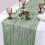 Pacote com 6 35x120 Polegadas Caminho de Mesa, Caminho de Mesa de Gaze para Chá de Bebê, Casamento, Decoração de Aniversário, Verde 8