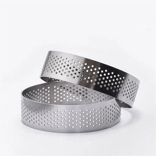 45 Pack Stainless Steel Tart Ring, Heat-Resistant Perforated Cake Mousse Ring, Round Ring Baking Doughnut Tools 2