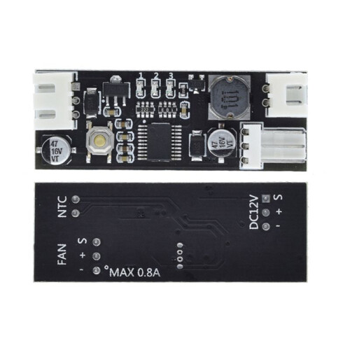 2X Single 12V 0.8A  PWM 2-3 Wire Fan Temperature Control Speed Controller Chassis Computer Noise Reduction Module 2