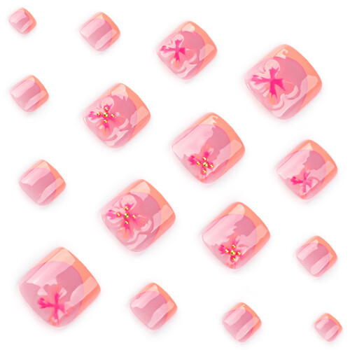 French Tip Fake Nails - Pink, Natural, Unbreakable 1