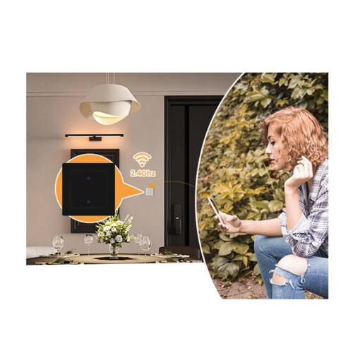 Tuya WiFi Light  App Remote Control with for Alexa  Home 2-Gang 2