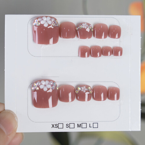(S) Glossy Square Fake Nails - Reusable Stage Wear 1