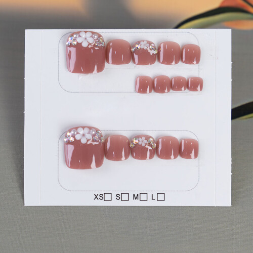 (S) Glossy Square Fake Nails - Reusable Stage Wear 2