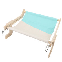 Amaca da finestra per gatto 47x38x21 cm grigio/blu in legno