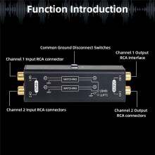 Professional Audio Signal Isolator Audio Current Noise Filter Remover RCA Interface Plug and Passive Isolator