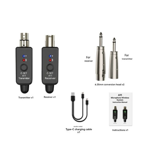 Microphone Wireless System Micphone Wireless Transmitter UHF Transmitter & Receiver for Dynamic/Condenser Microphon 2