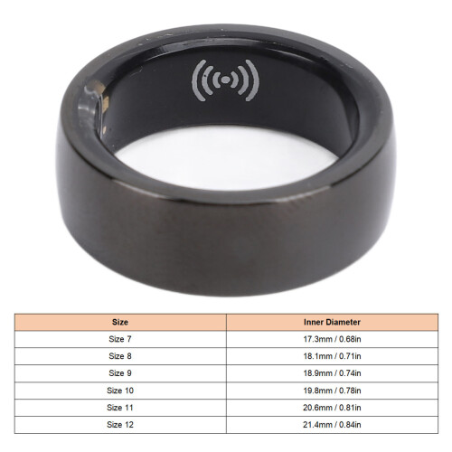 Smart Ring 25mAh/250mAh, silber, Größe 12, IP67 1